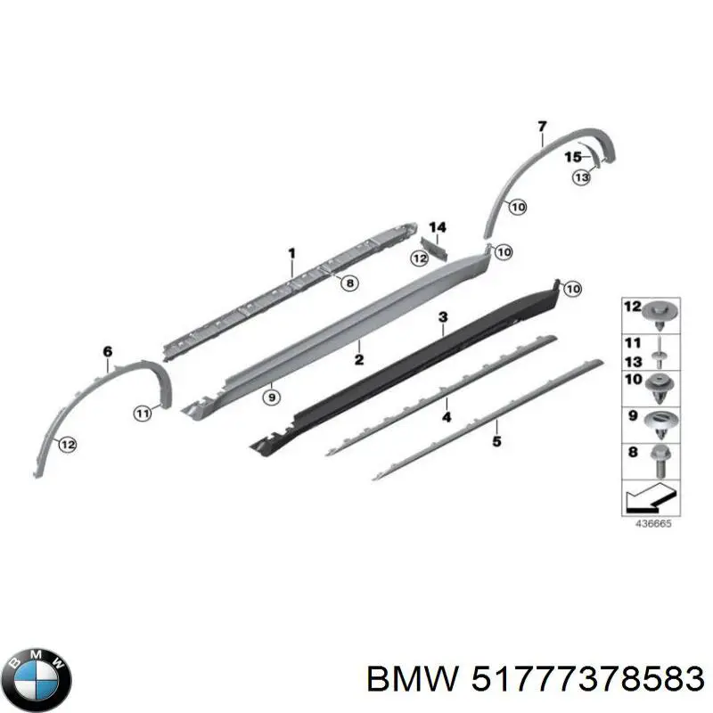 Extensión de la aleta trasera izquierda BMW 51777378583 precio, desde 33,50 EUR
