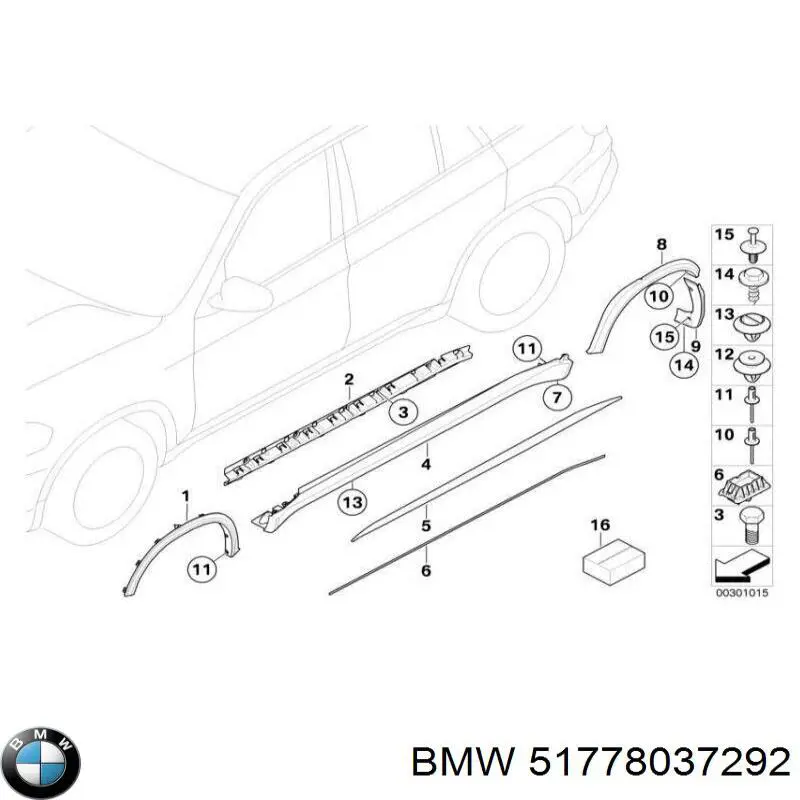 51778037292 BMW ensanchamiento, guardabarros delantero derecho