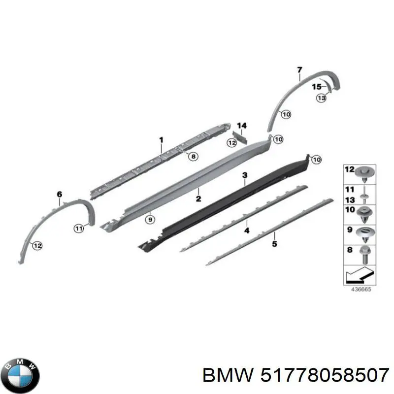 51778058507 BMW Chapa de acceso izquierda