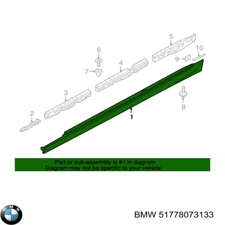 Listón de acceso exterior izquierdo para BMW 5 (G30, F90)