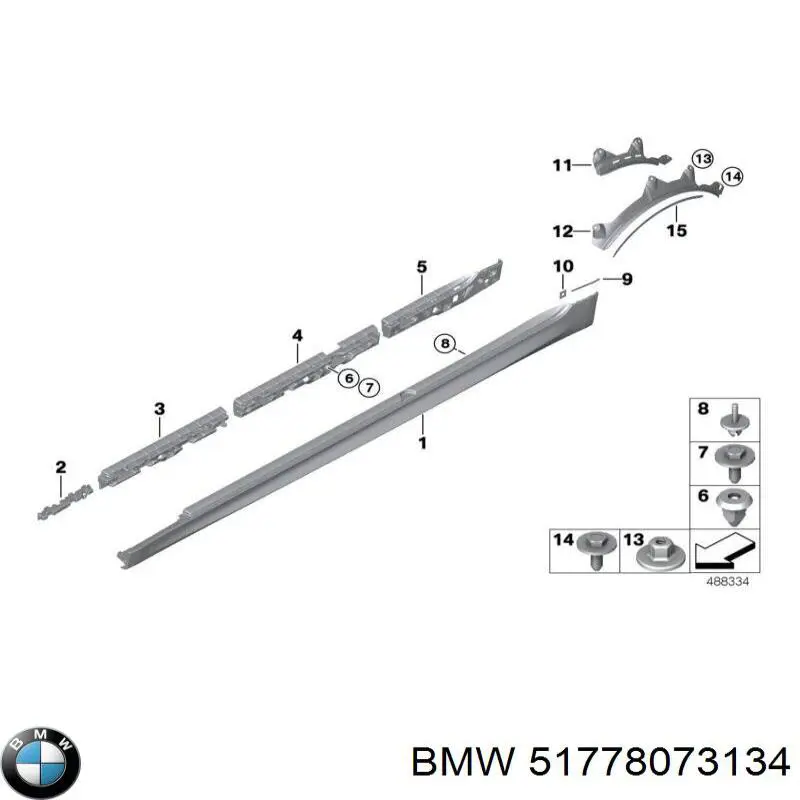 Moldura exterior derecha del umbral BMW 51778073134 precio, desde 88,04 EUR