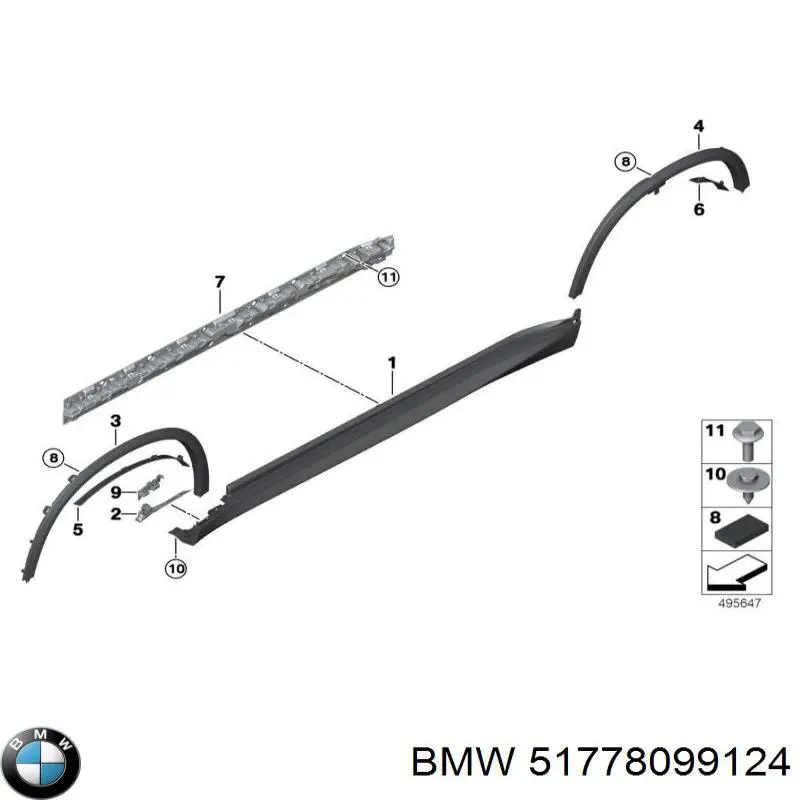 Extensión de la aleta delantera derecha BMW 51778099124 precio, desde 149,56 EUR