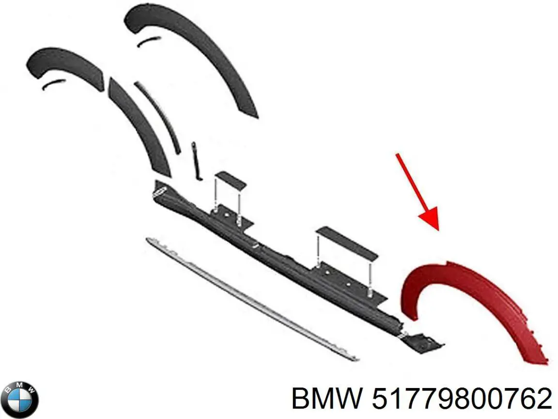 Comprar 51779800762 BMW Extensión de la aleta delantera derecha