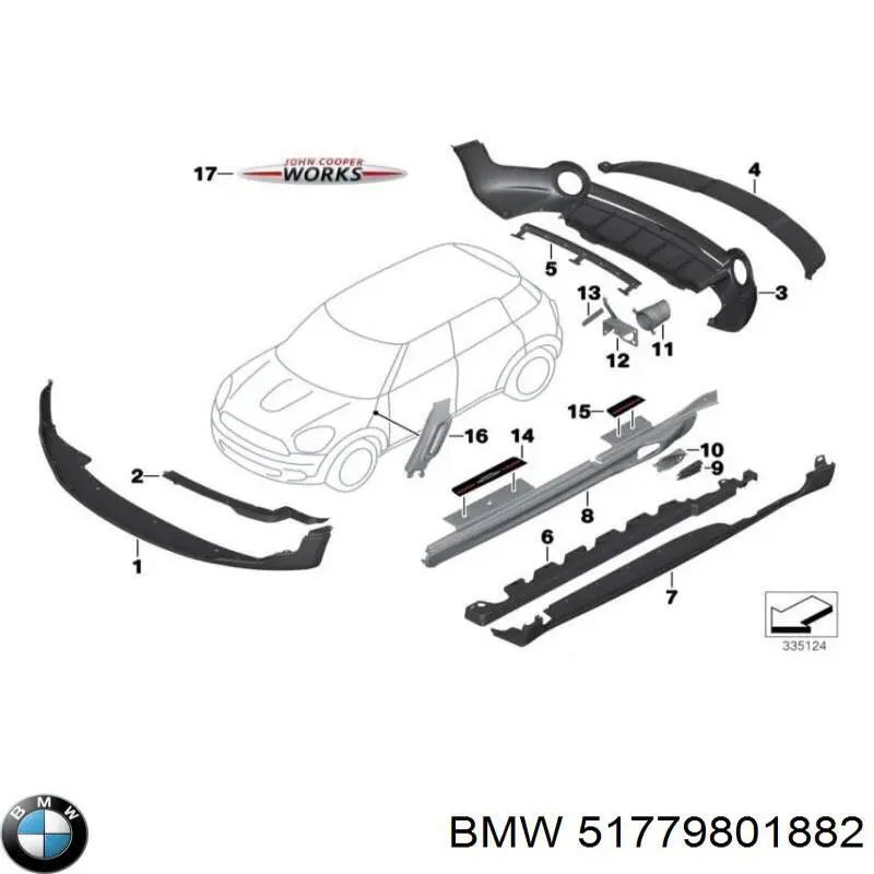 Comprar 51779801882 BMW Extensión de la aleta delantera derecha