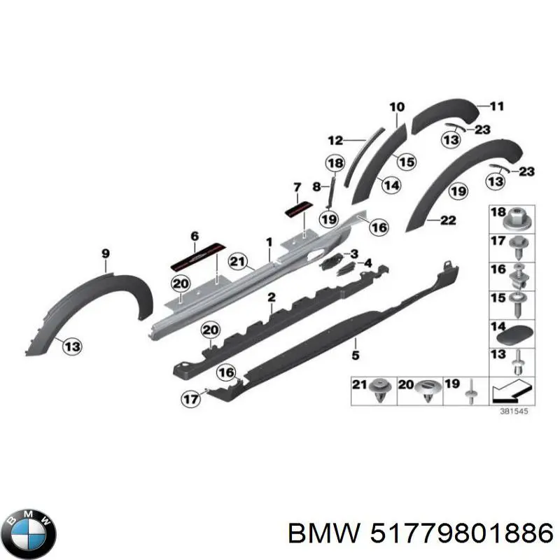 51779801886 BMW ensanchamiento, guardabarros trasero derecho