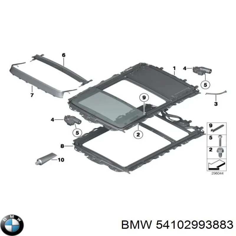 Comprar 54102993883 BMW Motor del techo corredizo