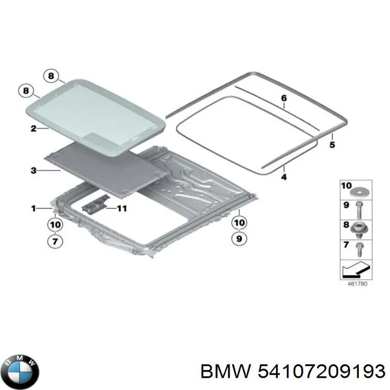 54107209193 BMW tapa de techo solar