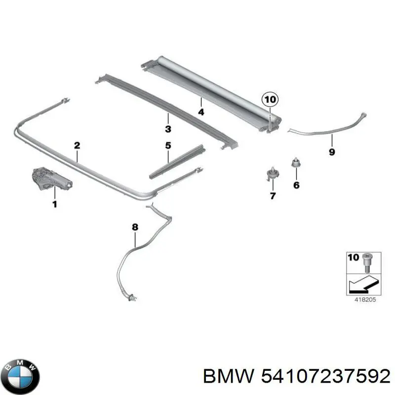 54107237592 BMW cortina del techo solar