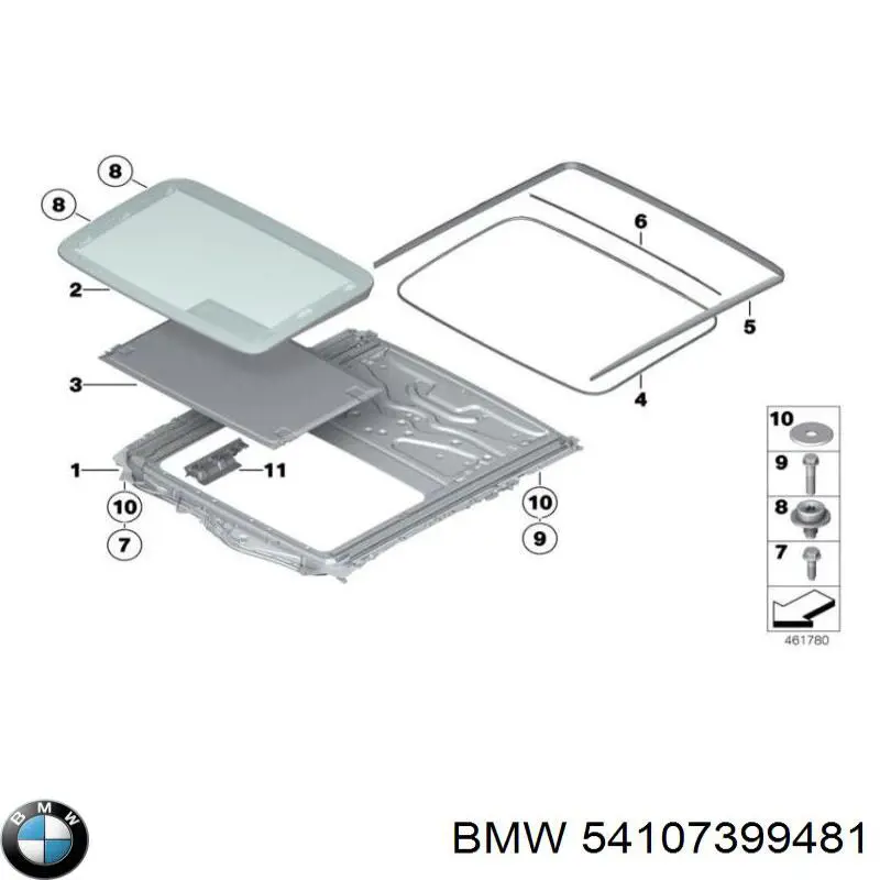 54107399481 BMW tapa de techo solar