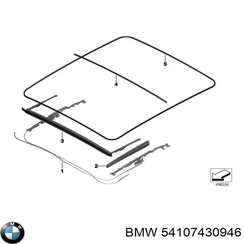 Moldura de techo izquierda 54107430946 BMW