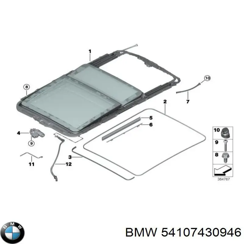 Moldura de techo izquierda BMW 54107430946 precio, desde 112,11 EUR