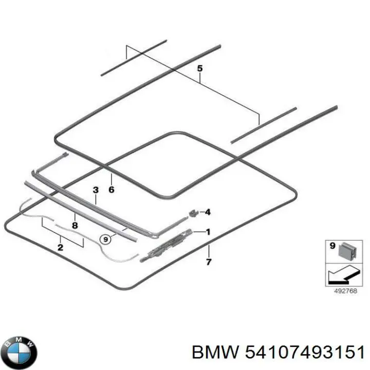 Sellador de techo corredizo BMW 54107493151 precio, desde 91,48 EUR