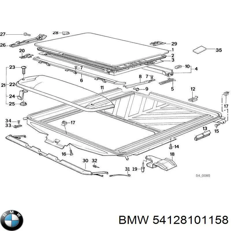 Sellador de techo corredizo BMW 54128101158 precio, desde 171,33 EUR