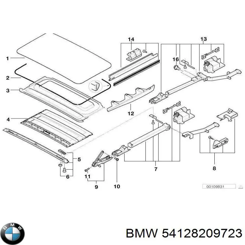 Sello deslizante para techo solar para BMW 7 (F01, F02, F03, F04)