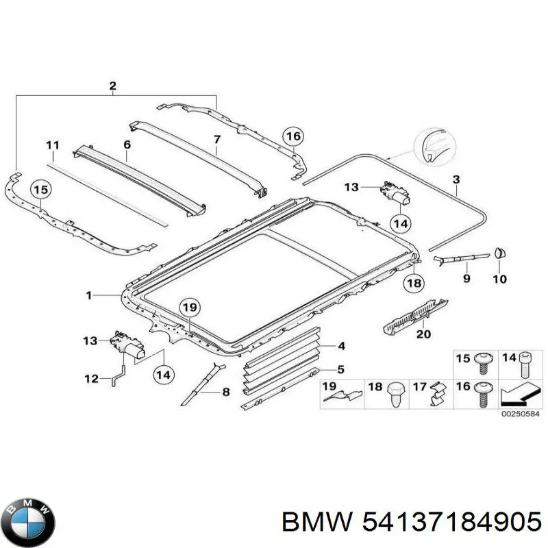 54137184905 BMW refuerzo para techo