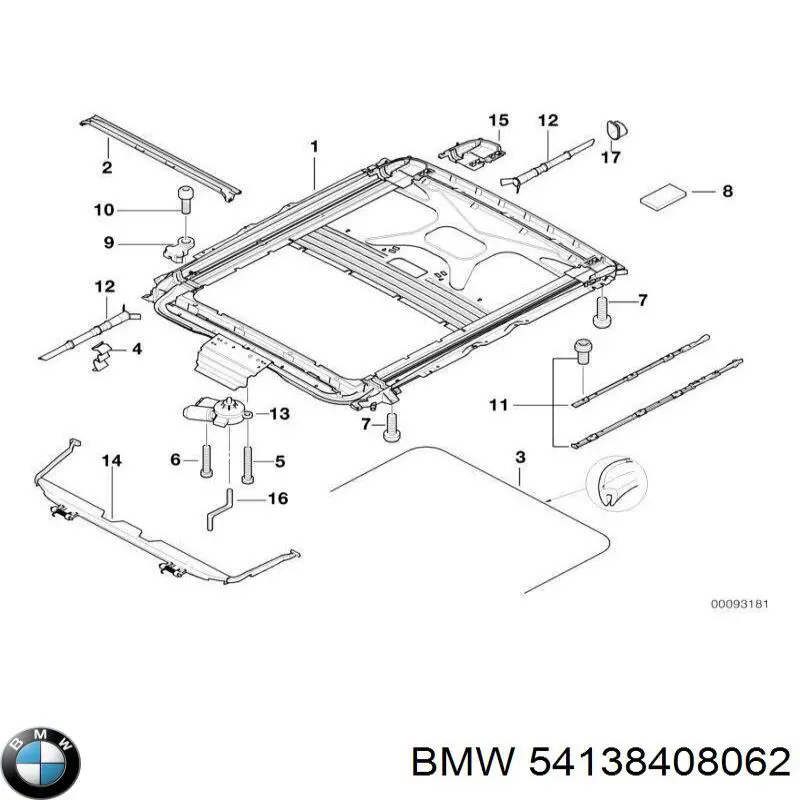 Comprar 54138408062 BMW Techo solar ensamblado