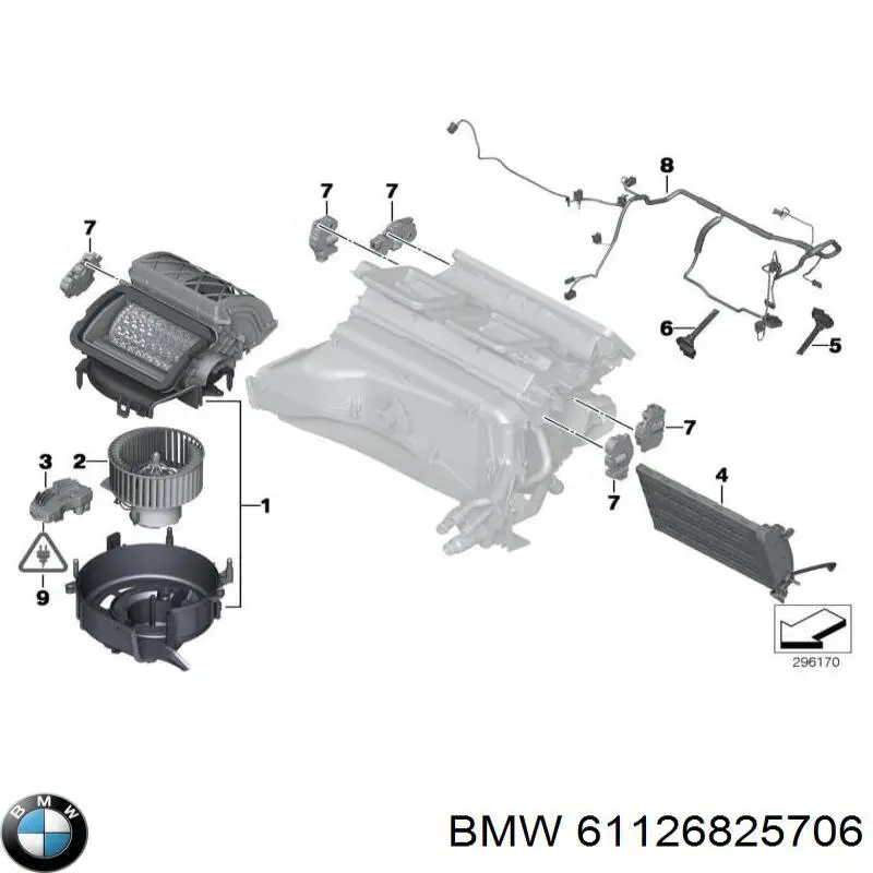 Comprar 61126825706 BMW Moldura de cristal trasero