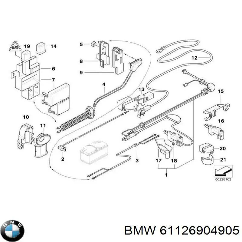 61126904905 BMW cable terminal positiovo (bateria)