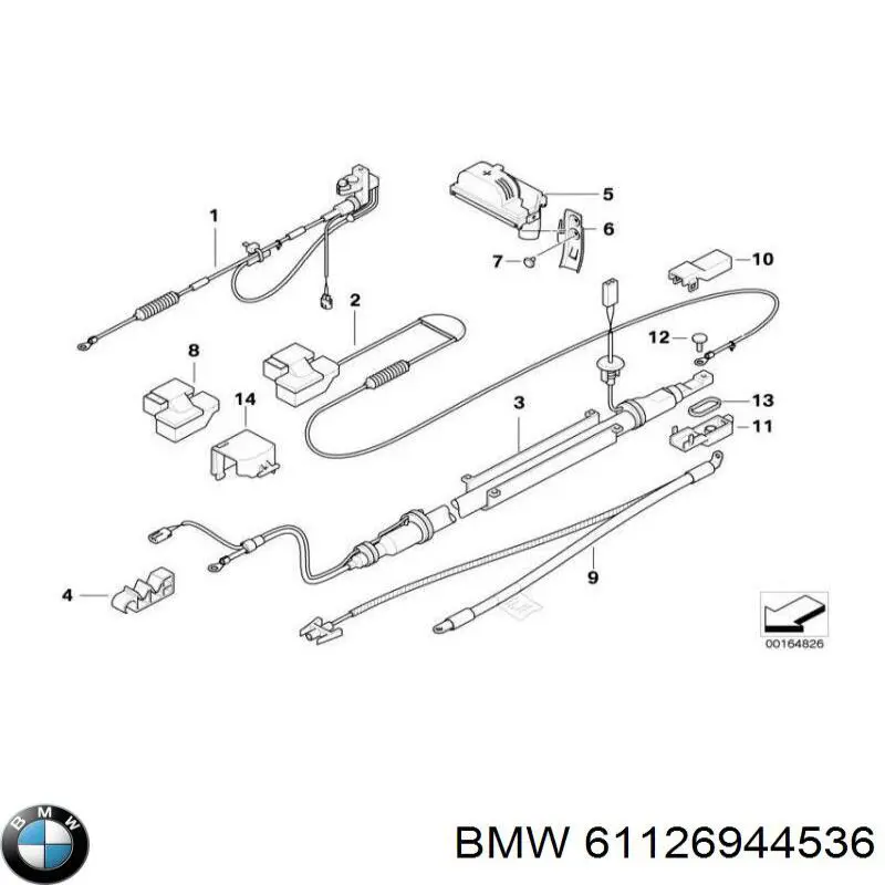 61126944536 BMW cable terminal positiovo (bateria)