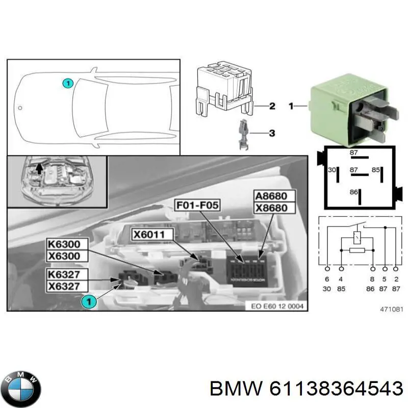 Fusibles 61138364543 BMW
