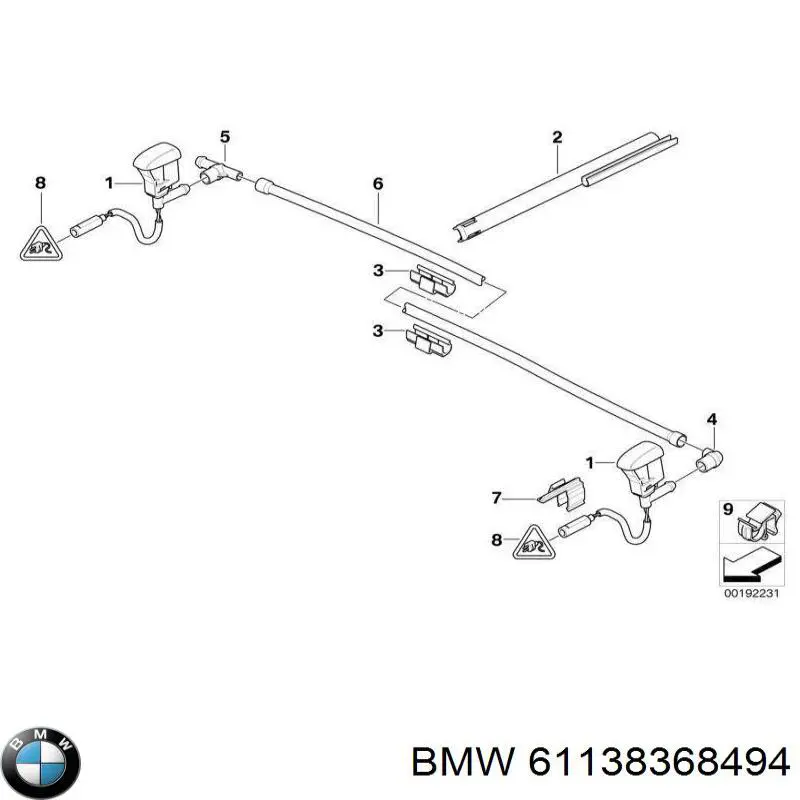 61138368494 BMW clips de fijación para rejilla de radiador de panel