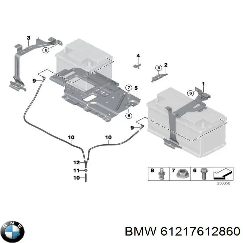 Soporte de batería BMW 61217612860 precio, desde 13,04 EUR