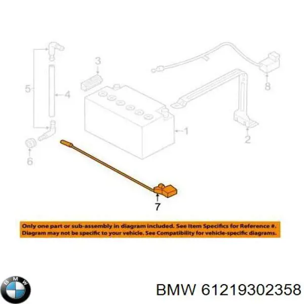 61219302358 BMW cable de masa para batería