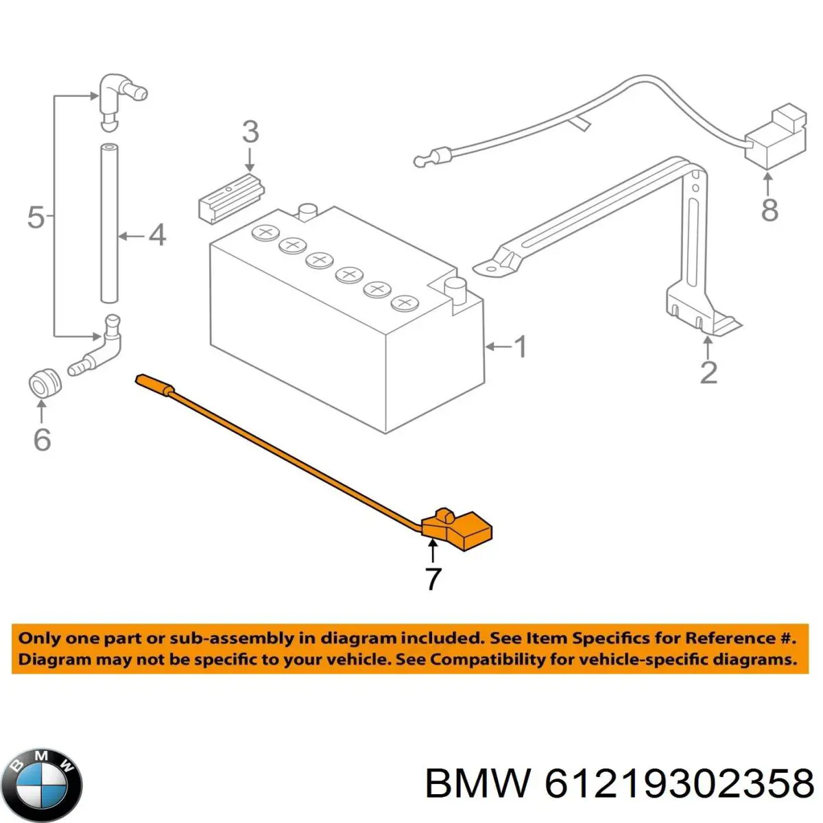 61219302358 BMW Cable de masa de batería