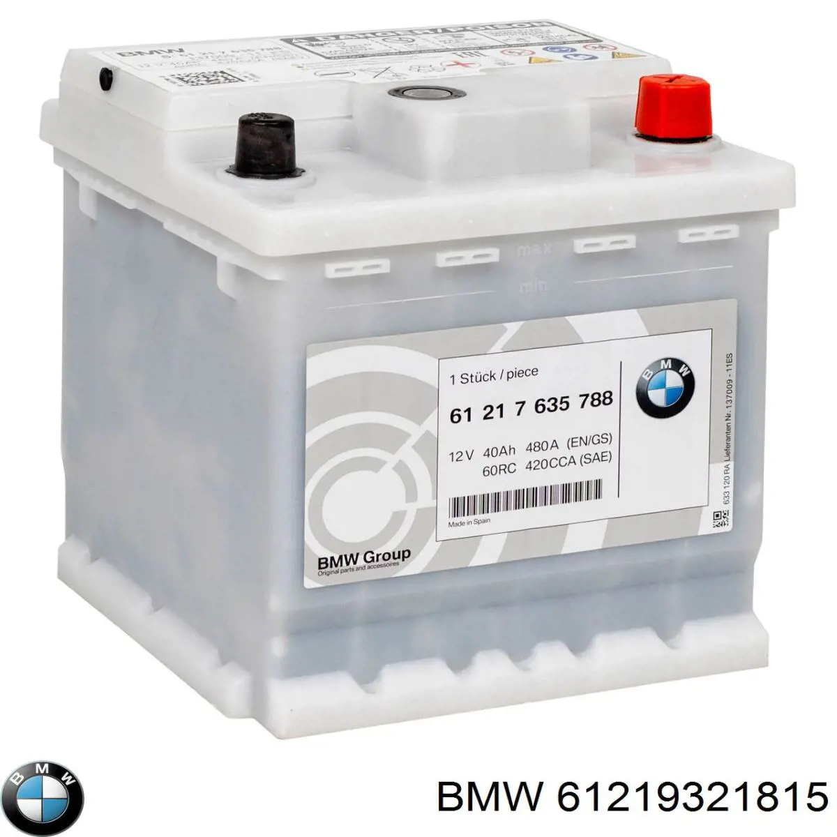 Batería 61219321815 BMW