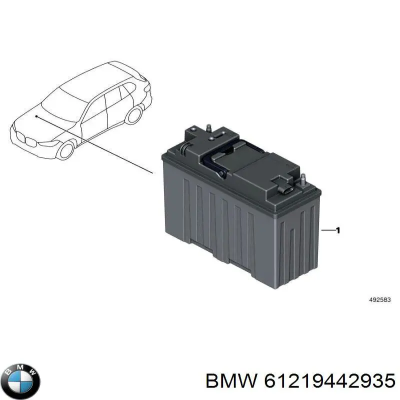 Batería de arranque BMW 61219442935 precio, desde 108,97 EUR