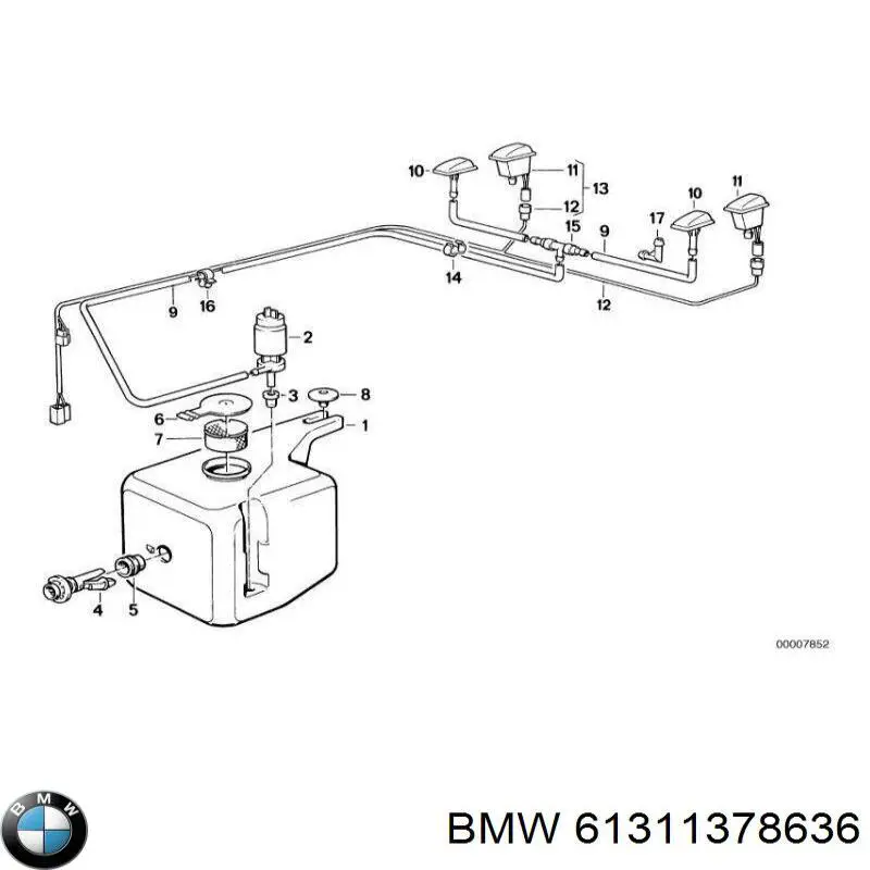 61311378636 BMW interruptor del nivel, depósito de agua de lavado