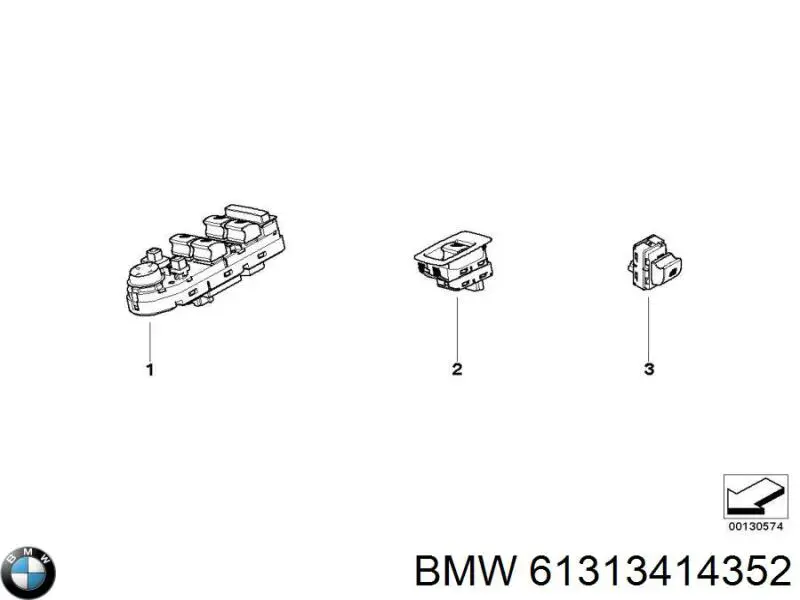 61313414352 BMW Unidad de control de elevalunas delantera izquierda