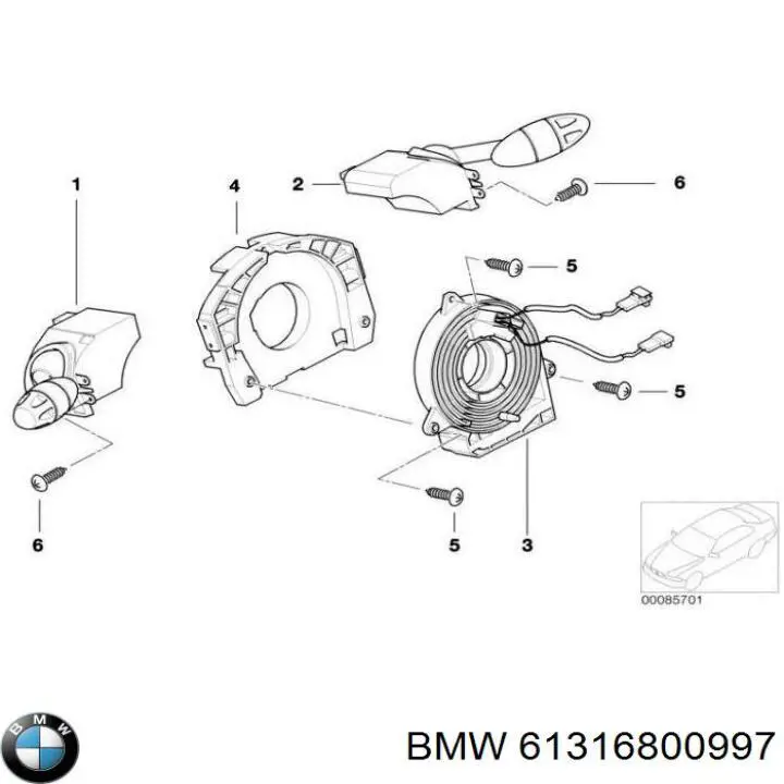 61316800997 BMW Anillo de AIRBAG 
