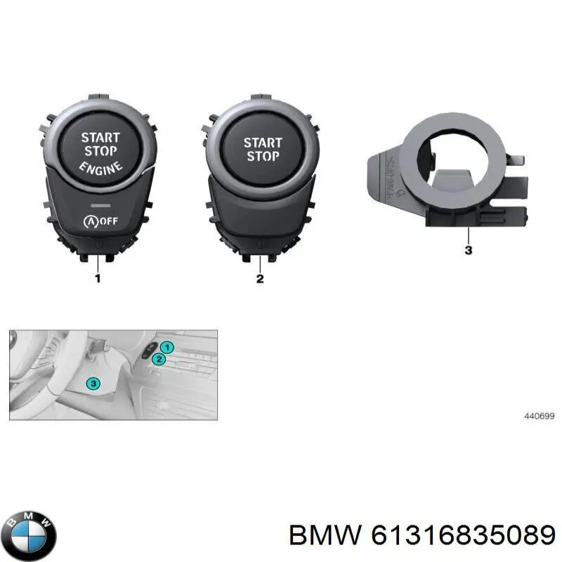 Botón de arranque del motor BMW 61316835089 precio, desde 85,67 EUR
