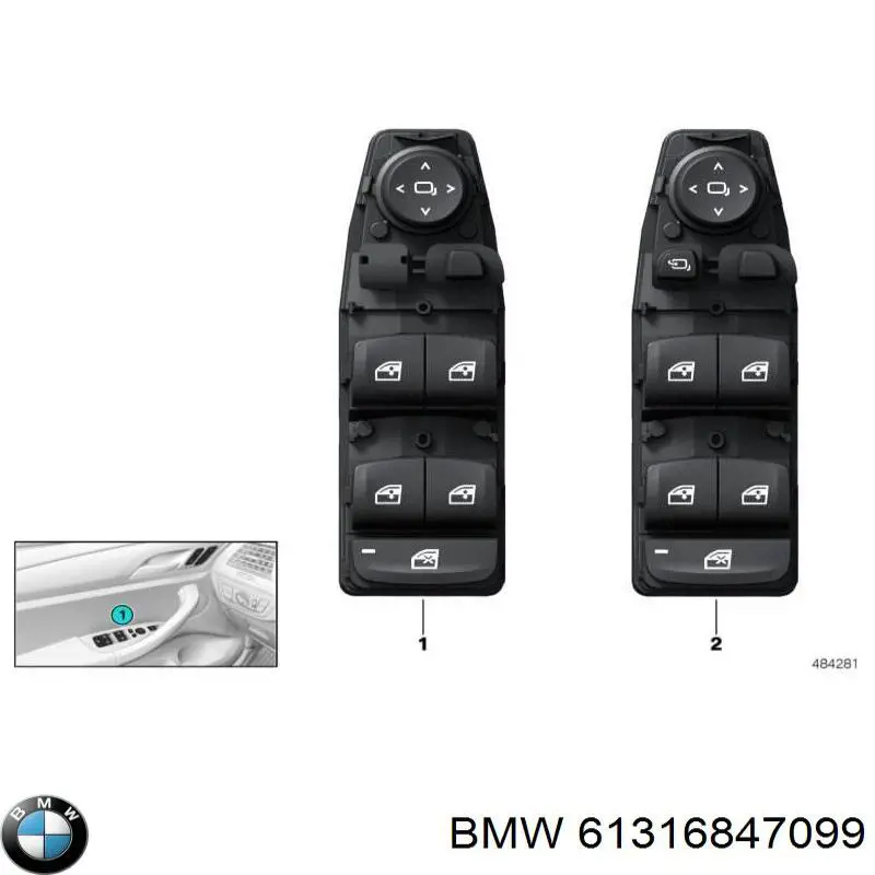 Unidad de control de elevalunas delantera izquierda BMW 61316847099 precio, desde 182,95 EUR