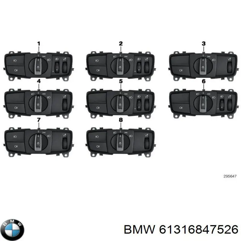 Interruptor de luces en el tablero BMW 61316847526 precio, desde 71,15 EUR