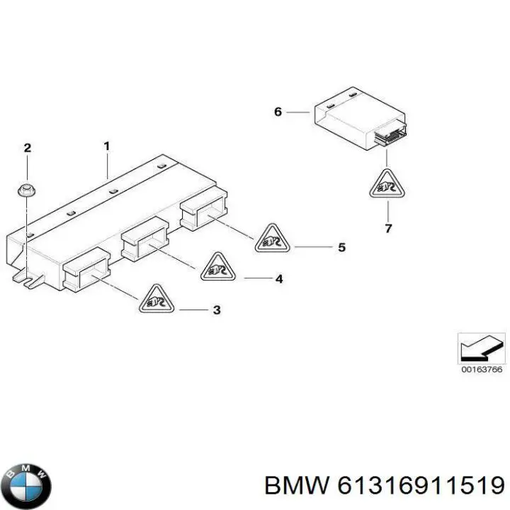 61316911519 BMW conmutador en la columna de dirección derecho