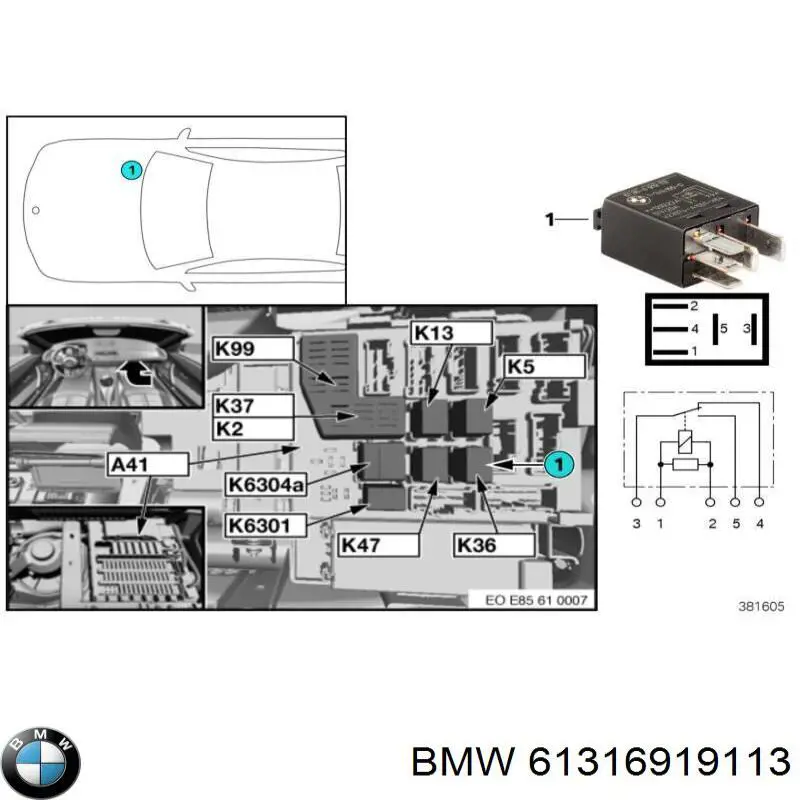 Comprar 61316919113 BMW Relé eléctrico multifuncional