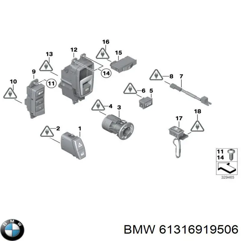 Botón de emergencia BMW 61316919506 precio, desde 27,59 EUR