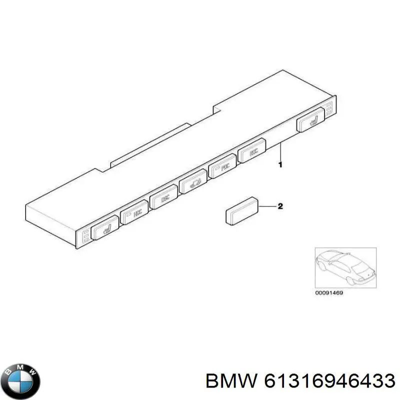 Bloque de botones de la consola central para BMW X5 (E53)