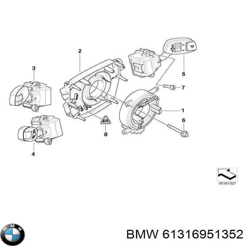 61316951352 BMW conmutador en la columna de dirección control de crucero