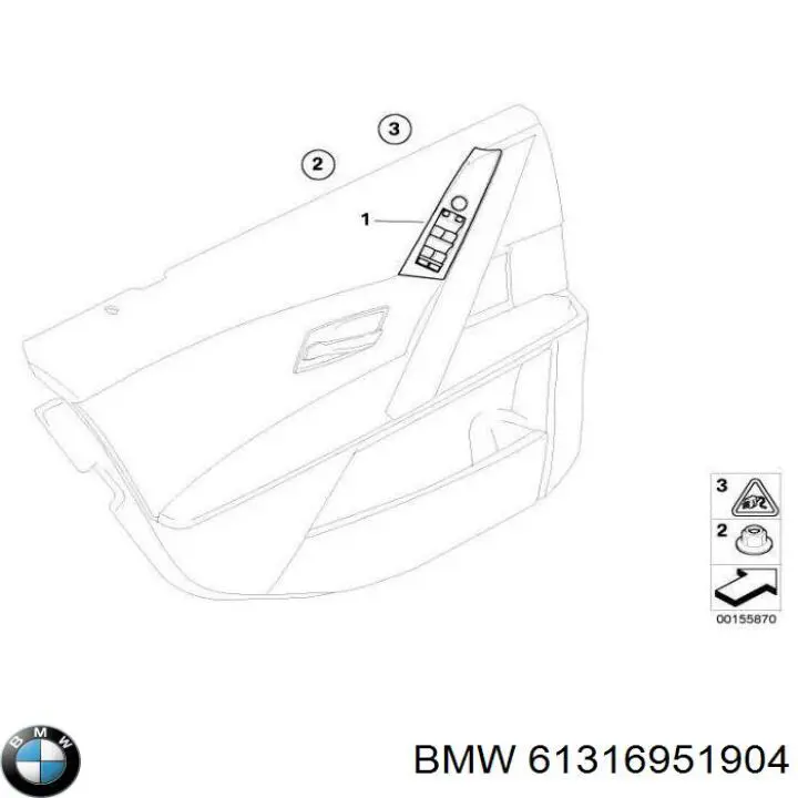 61316927625 BMW interruptor de elevalunas delantera izquierda