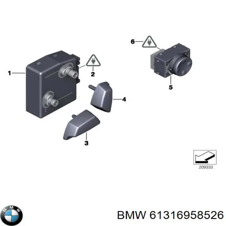 61316926962 BMW boton de ajuste de asiento bloque derecho