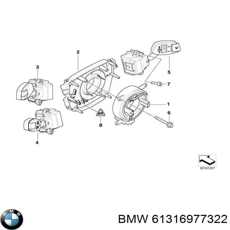 61319111997 BMW conmutador en la columna de dirección, parte central