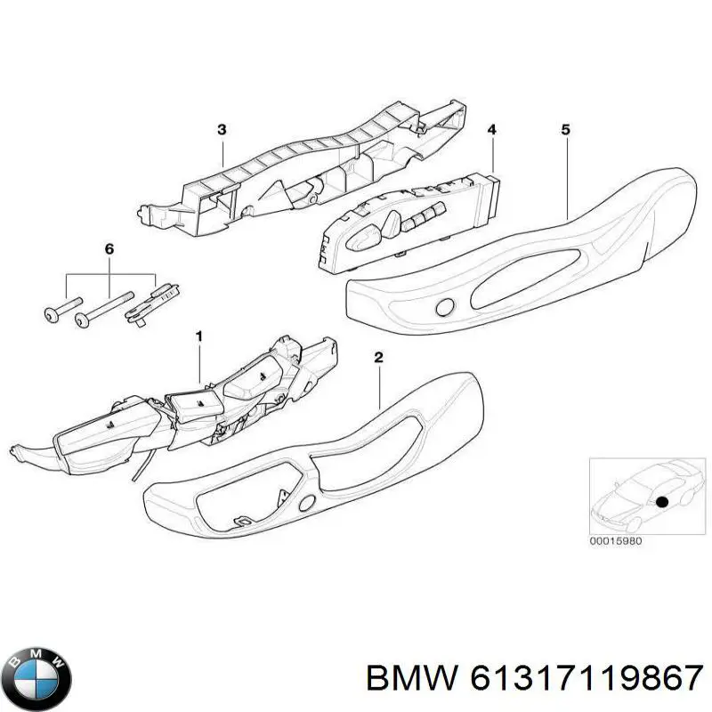 61317119867 BMW boton de ajuste de asiento bloque izquierdo