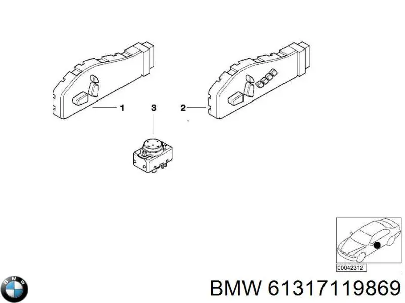 61317119869 BMW boton de ajuste de asiento bloque izquierdo