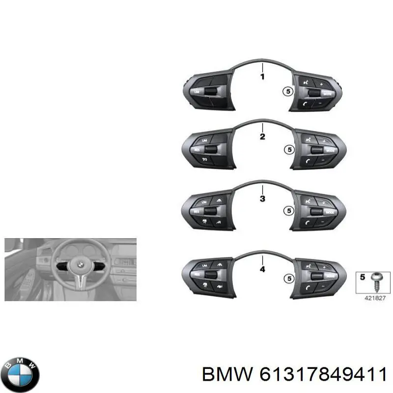 Módulo de interruptores del volante BMW 61317849411 precio, desde 46,39 EUR