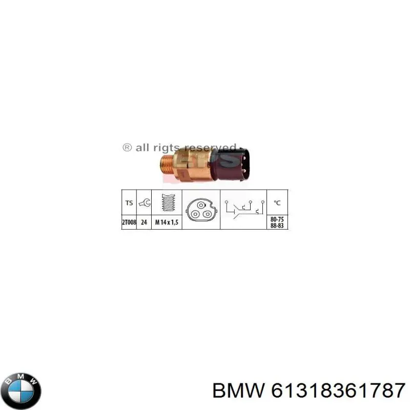 61318361787 BMW sensor, temperatura del refrigerante (encendido el ventilador del radiador)