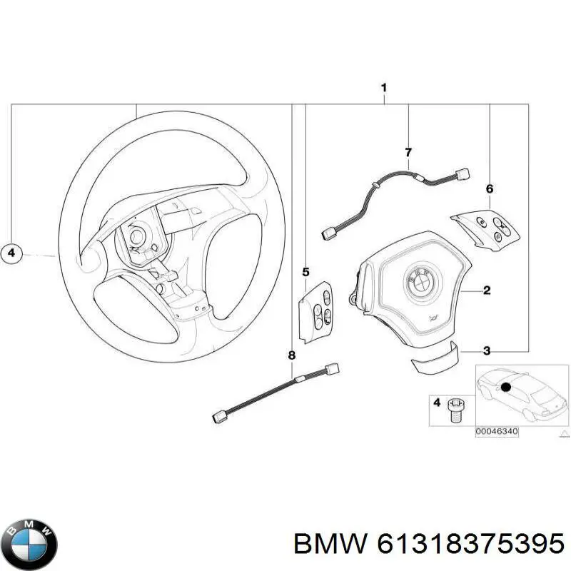 61318375395 BMW conmutador en la columna de dirección control de crucero