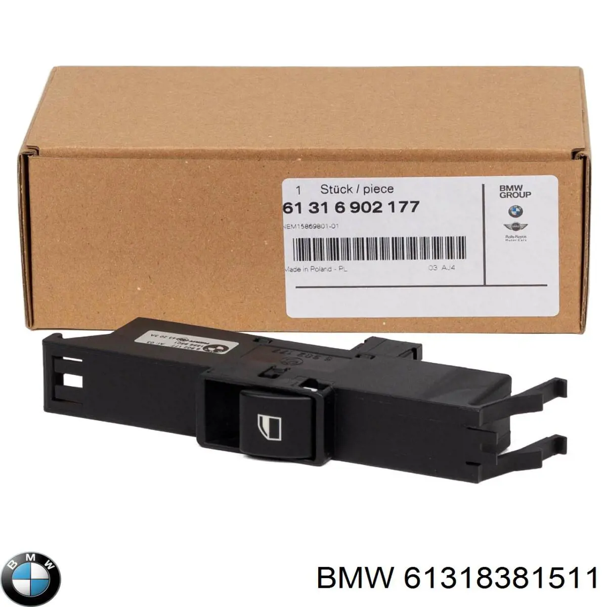 Botón de encendido del motor del elevalunas delantero izquierdo BMW 61318381511 precio, desde 39,20 EUR
